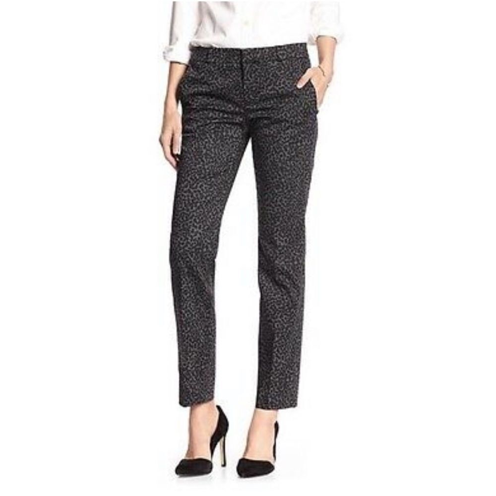 NWT Banana Republic Reegan Mid Rise Slim Fit Leopard Print Pants Size 8